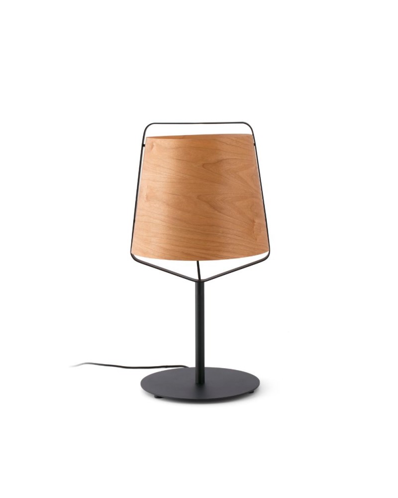 STOOD Black and wood table lamp 29846