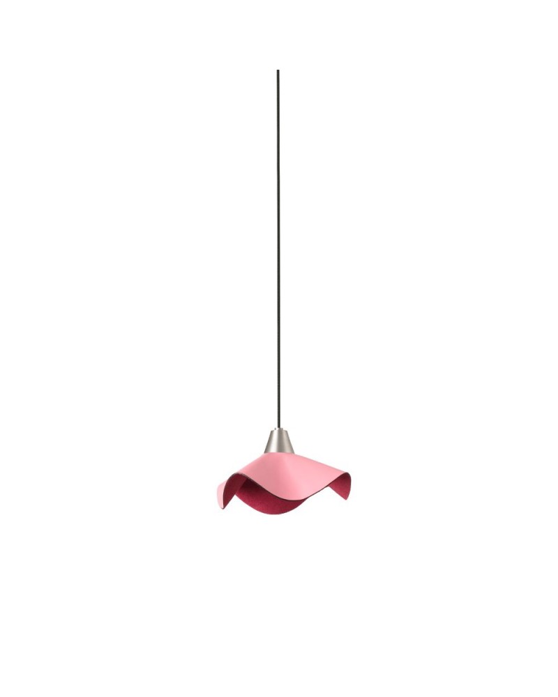 HELGA LED Pink leather pendant lamp, Faro Barcelona